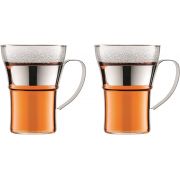 Bodum Assam glasmugg med stålhandtag 350 ml, 2 st