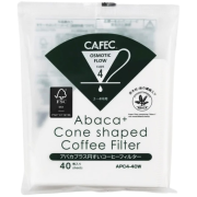 CAFEC Abaca+ Cone Shaped Coffee Filter filterpapper 4 koppar, vit 40 st