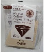 CAFEC ABACA Cone-Shaped filterpapper 1 kopp, brun 40 st