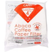 CAFEC ABACA Cone-Shaped Filter Paper 4 Cup, White 100 pcs