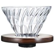 Hario V60 Walnut Wood Dripper storlek 02 filterhållare i glas