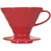 Hario V60 Dripper storlek 02 filterhållare i porslin, röd