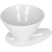 Hario V60 One Pour Dripper Mugen storlek 02 filterhållare i porslin, vit