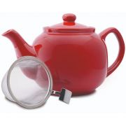 Shamila Ceramic Teapot with Strainer 1,2 l, Red