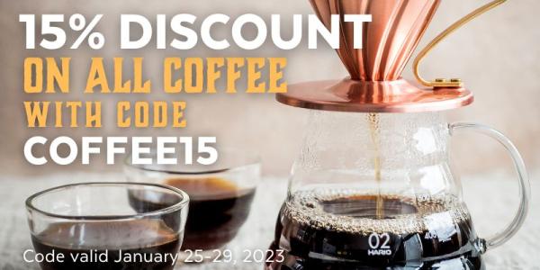 15 % Discount on all coffee!