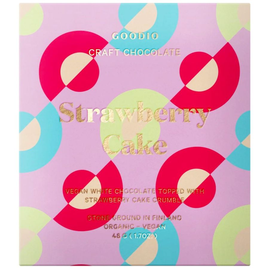 Goodio Strawberry Cake ekologisk vitchoklad 48 g
